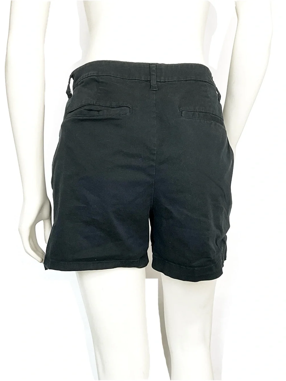 a new day Black Flat Front Casual Shorts Cotton